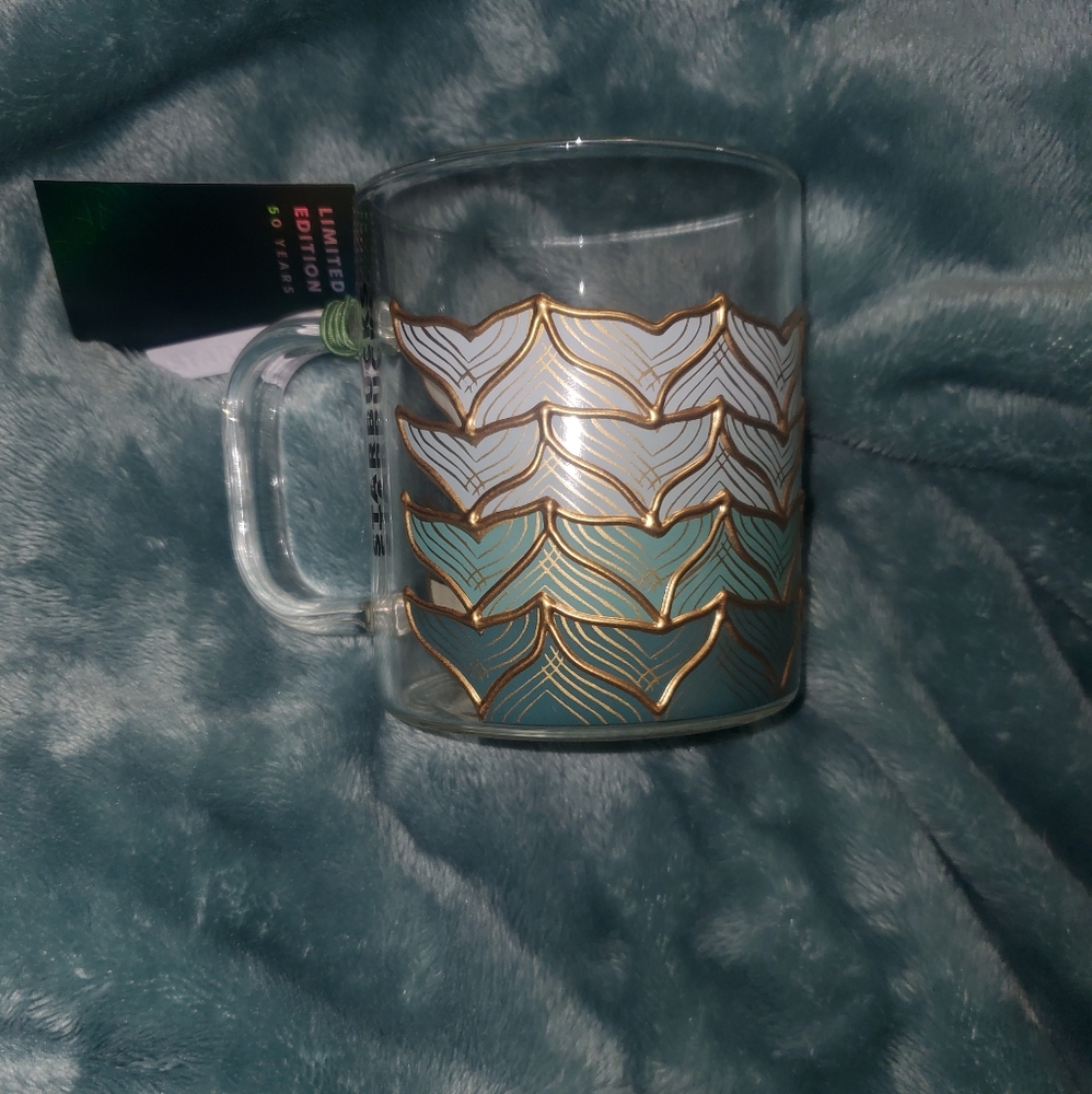 starbucks glass mermaid tail cup